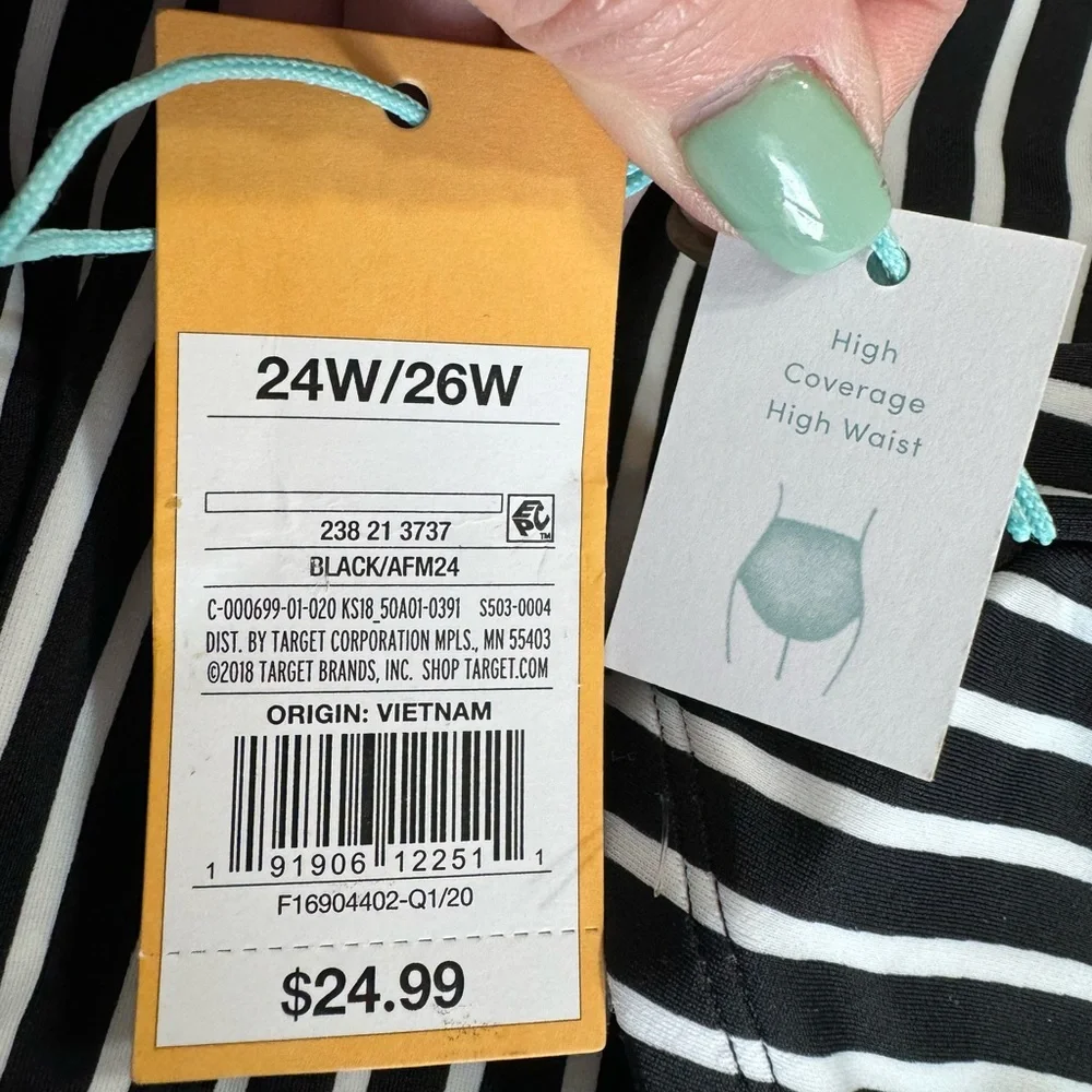 ❤️NWT    High Waist High Coverage Swim Bikini Bottoms     PLUS SIZE: 24/26  #H - Picture 7 of 8